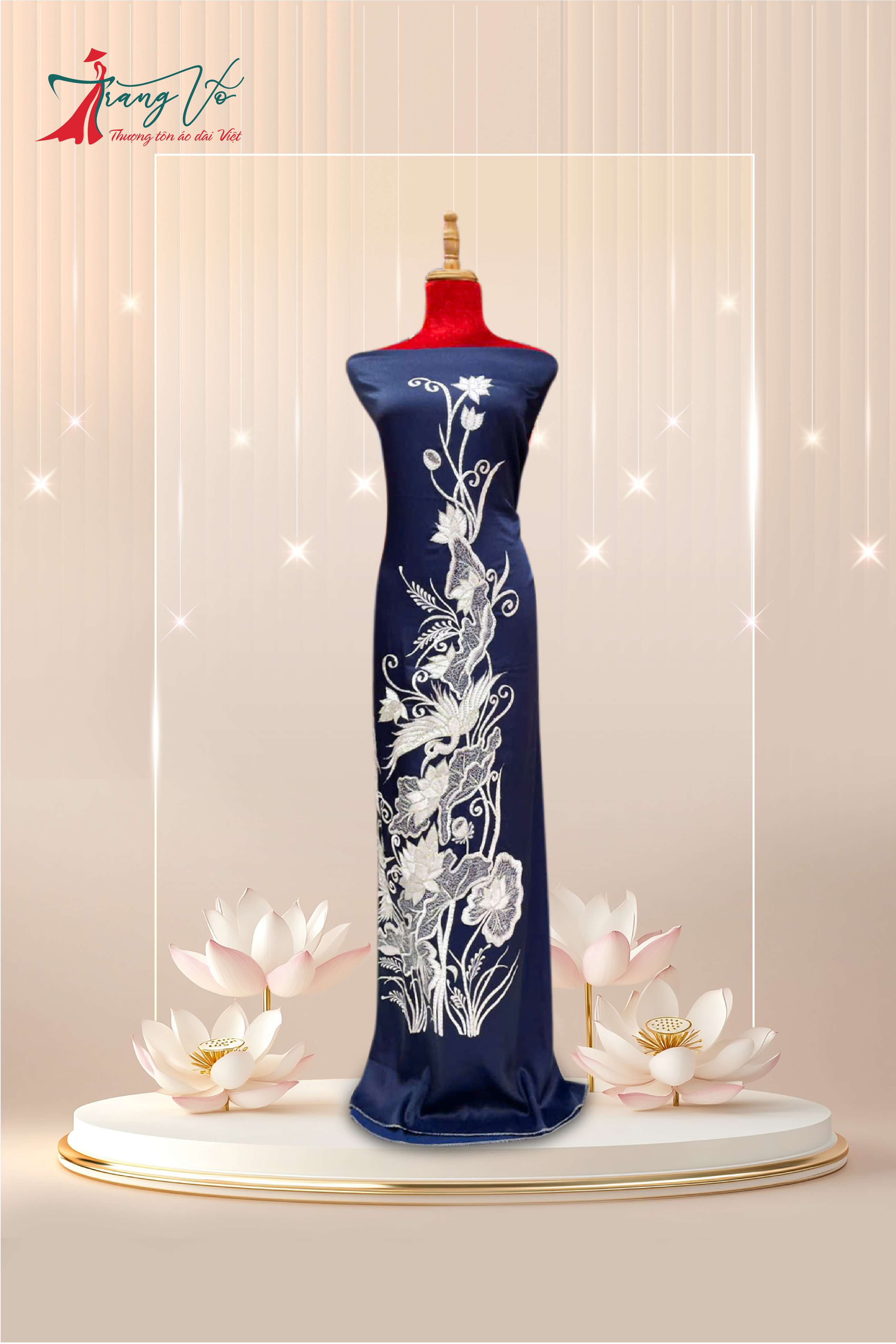 LỤA ÁNH SAO THÊU LẮC TAY XANH THAN #29102404
